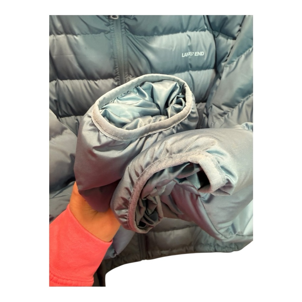 Lands’ End Down Puffer Down Winter Jacket Blue 3x… - image 4